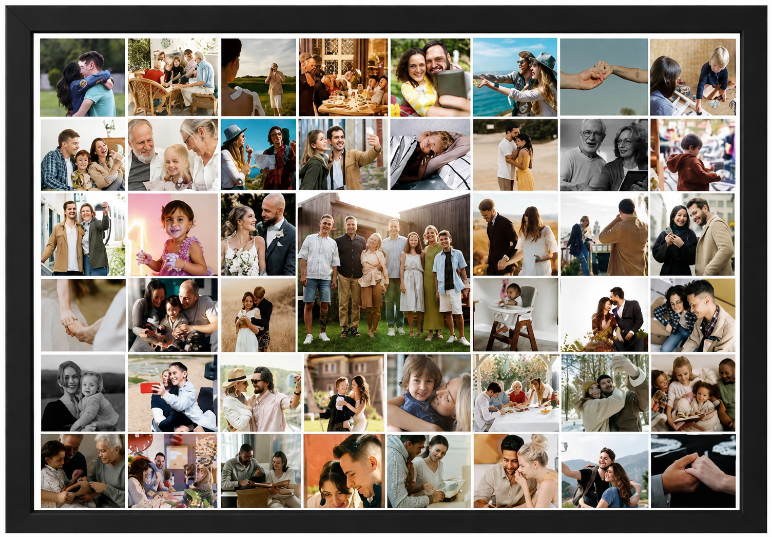 Big Photo Collage Frame 26×18 Inch | Personalized Multi Photo Wall Frame