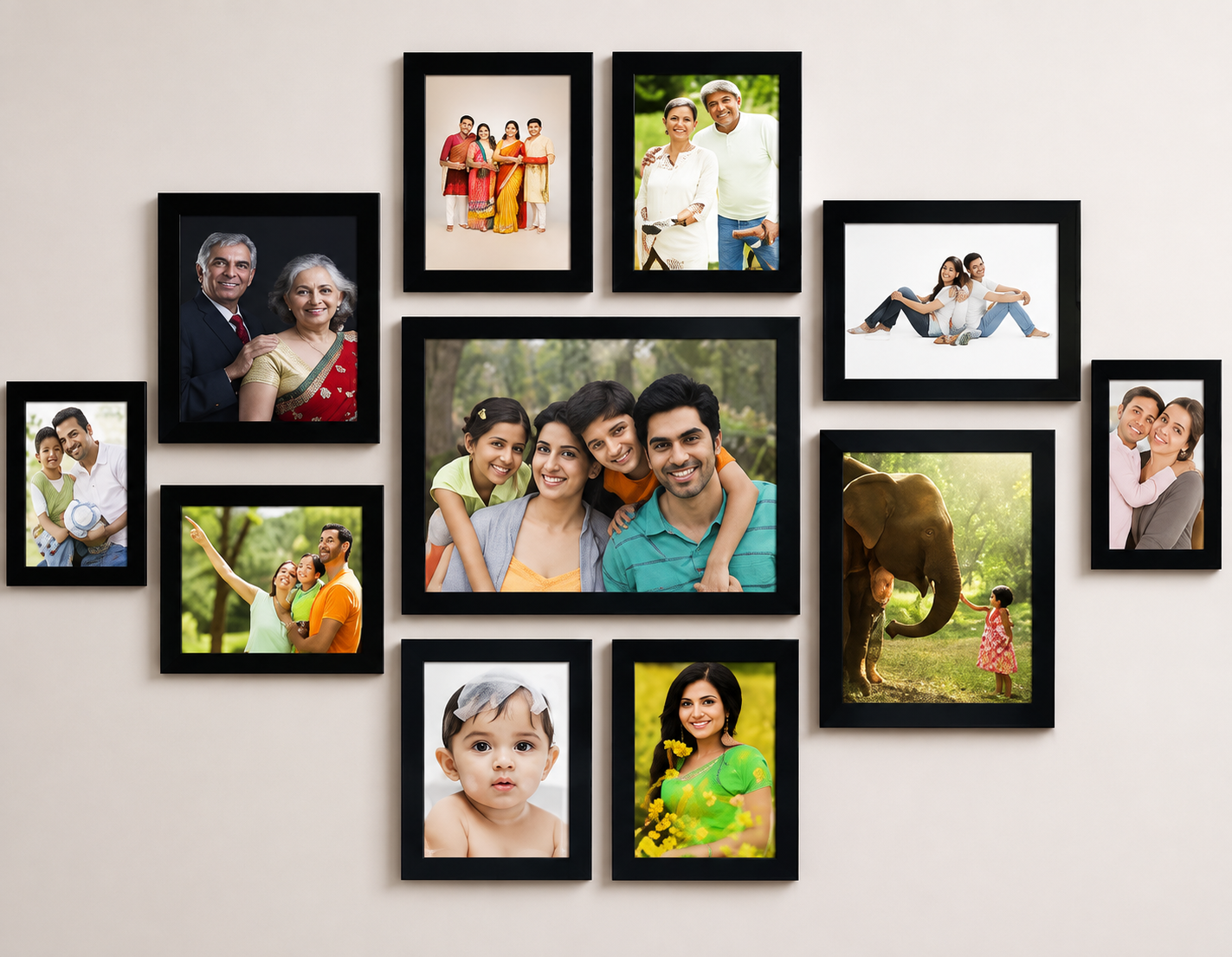 11 Photo Wall Frame Set | Multi Photo Collage Frame for Home & Wall Decoration