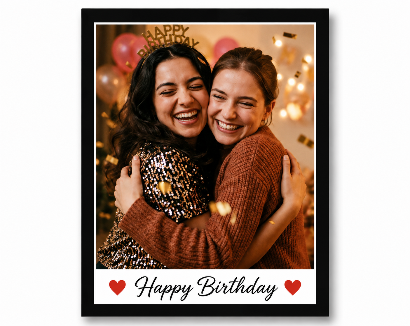 Personalized 12×10 Inch Wall Photo Frame – Custom Photo Frame with Happy Birthday Design